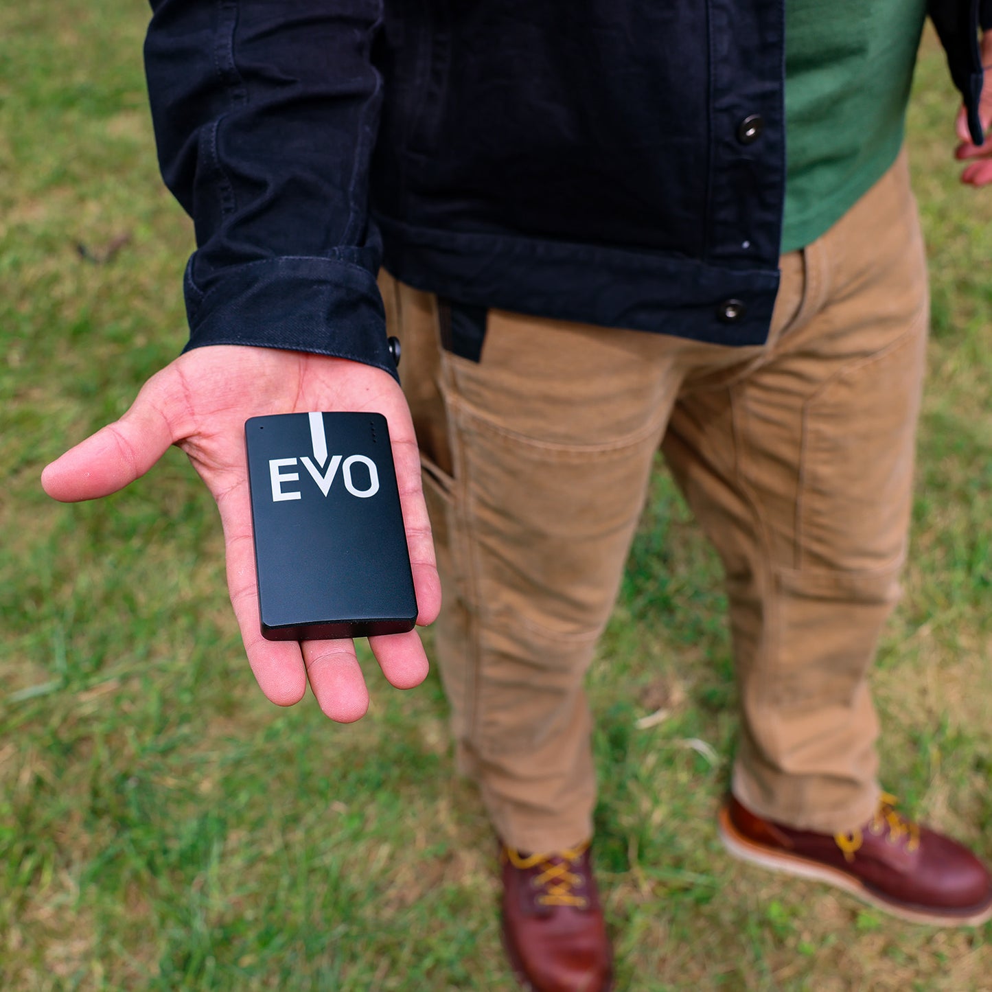 
                  
                    A man holds the Blushield Evo portable in his hand for a photograph
                  
                
