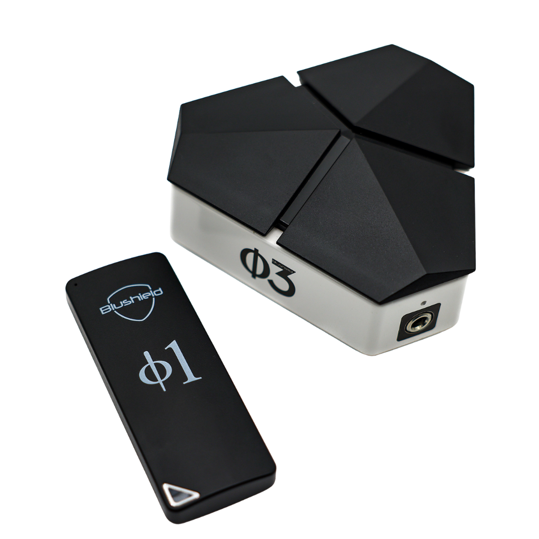 The Phi 1 and Phi 3 photographed  on a white background sit next to each other