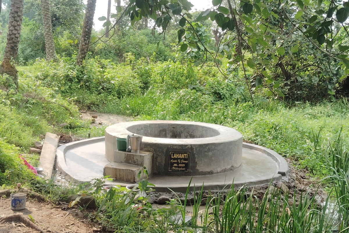 A completed water well in India that helps 55 local families