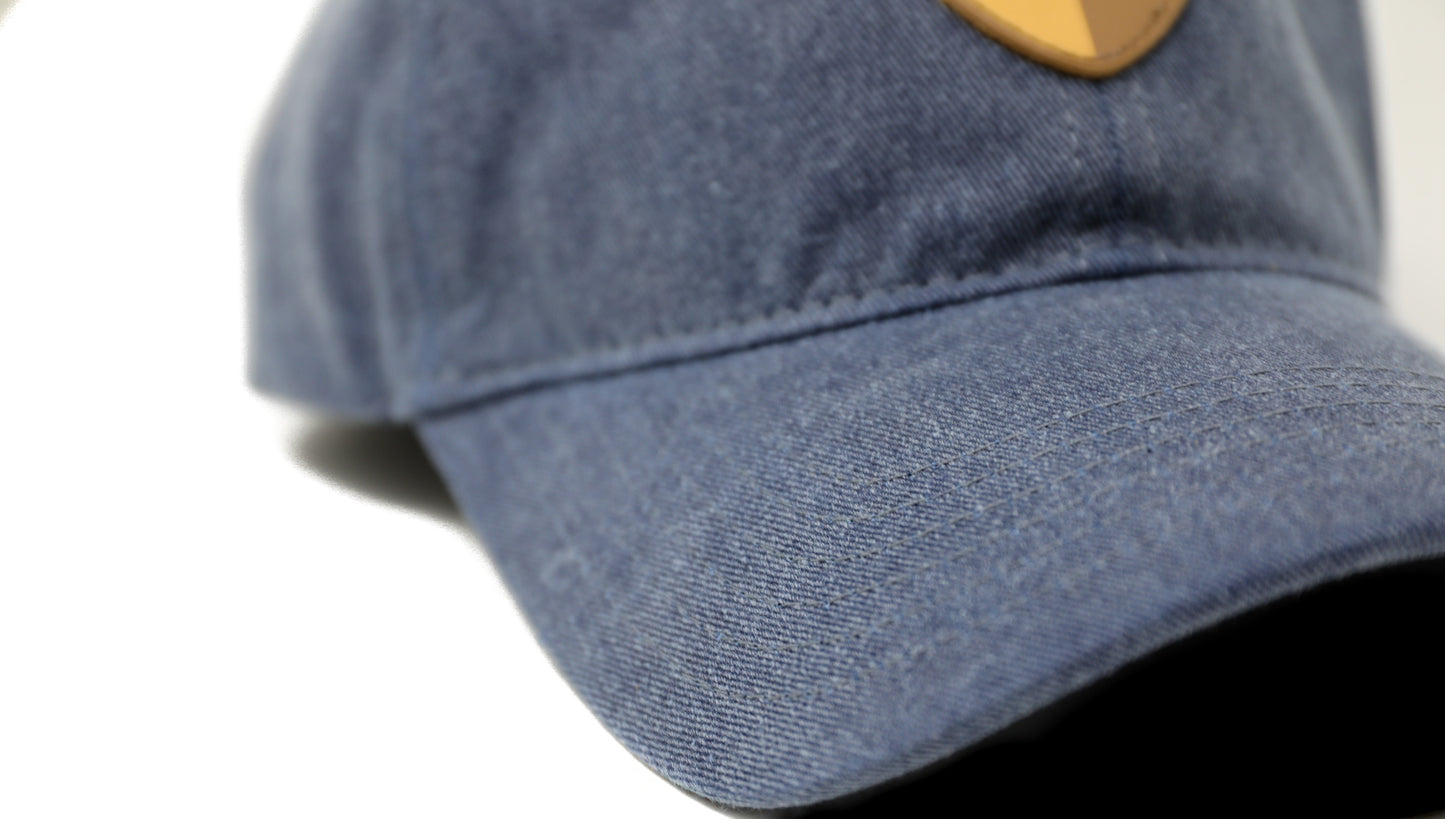 
                  
                    EMF PROTECTION  - closeup of bill of blue Blushield hat
                  
                