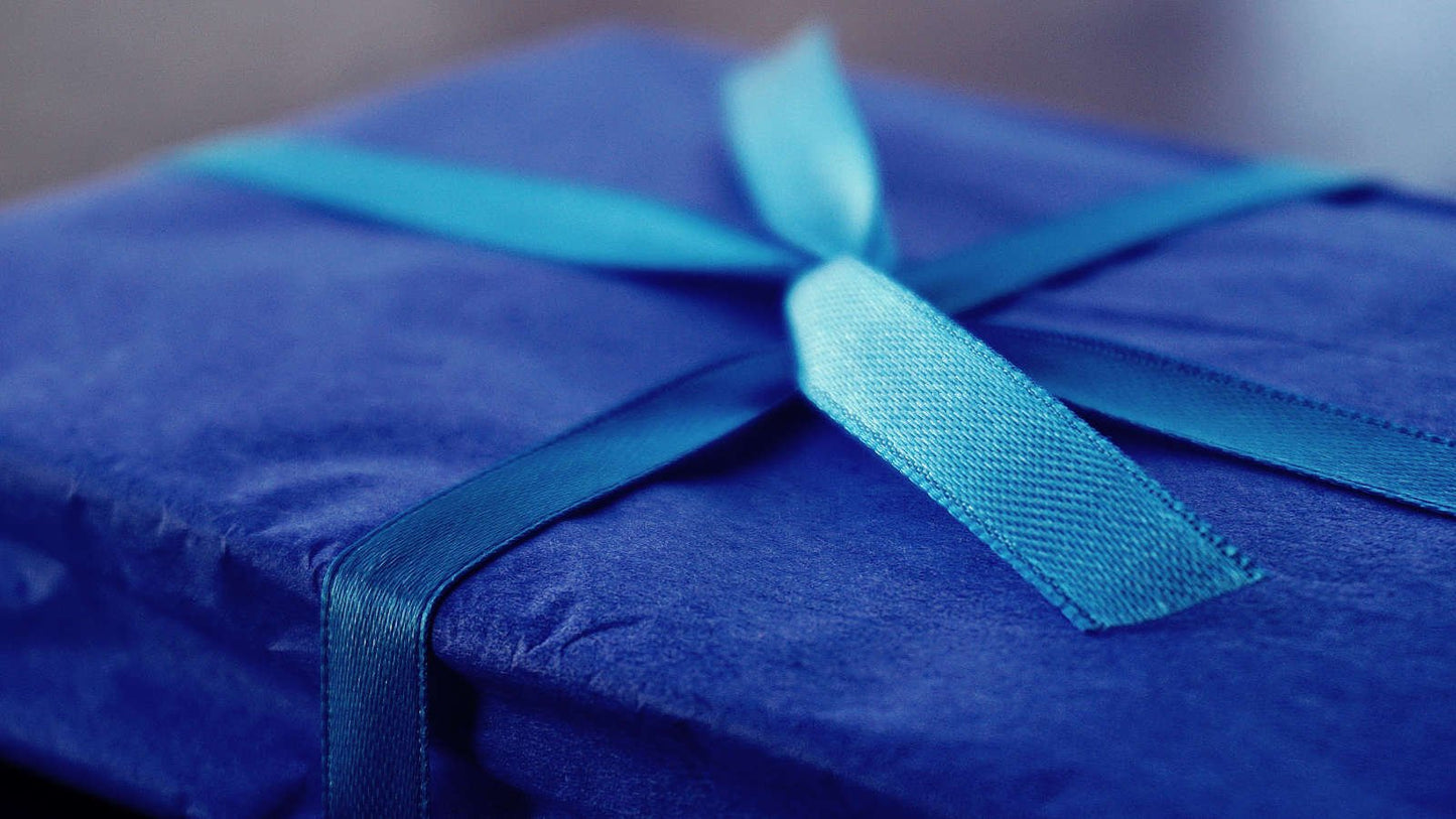 
                  
                    photo of a bow on top of a present
                  
                